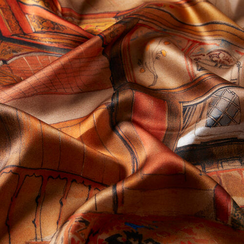 Bandana inspired by an ornate interior in warm hues