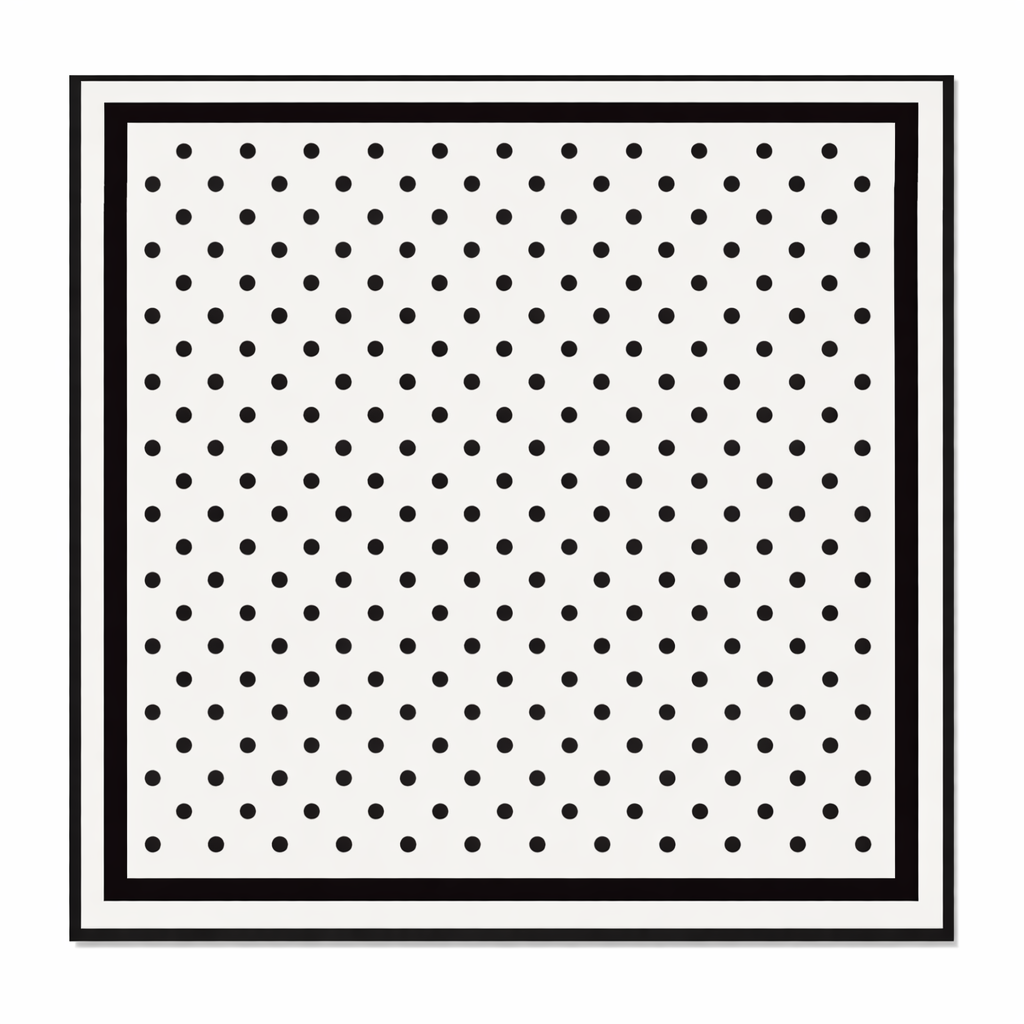 Luxury Silk Foulard Scarf Polka Dot Pattern – Elegant Designer Silk Scarf