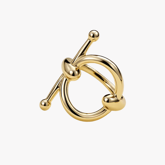 Luxury Sonato Scarf Ring – Elegant Designer Scarf Accessory - Gold