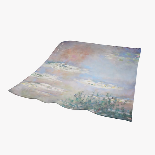 Finissimo Hand-Rolled Edges Silk Bandana - Clouds over Water