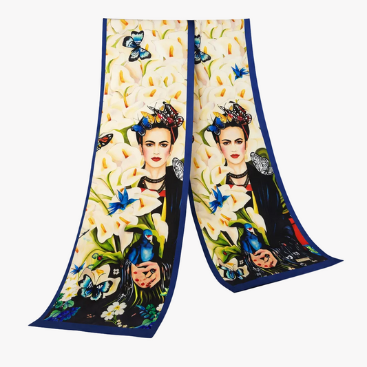 Frida Kahlo – Calla Lily Portrait Silk Scarf (45 × 165 cm)