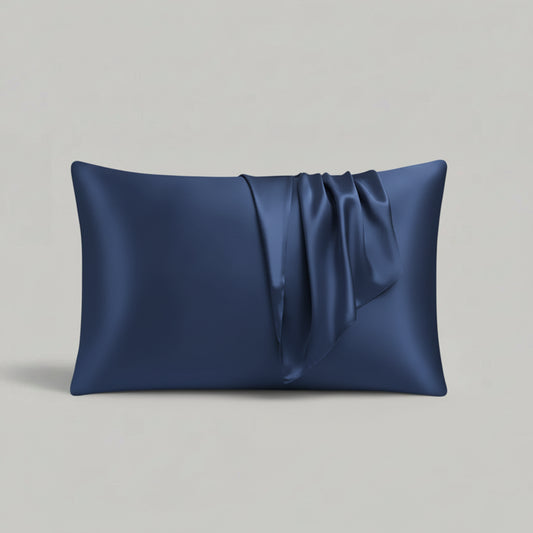 Silk pillowcase 50x70cm in navy blue colour
