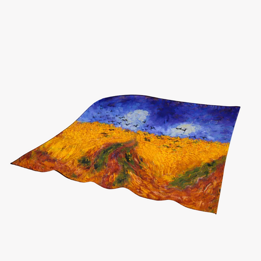 Premium Silk Bandana Van Gogh Wheatfield with Crows – Timeless Designer Style