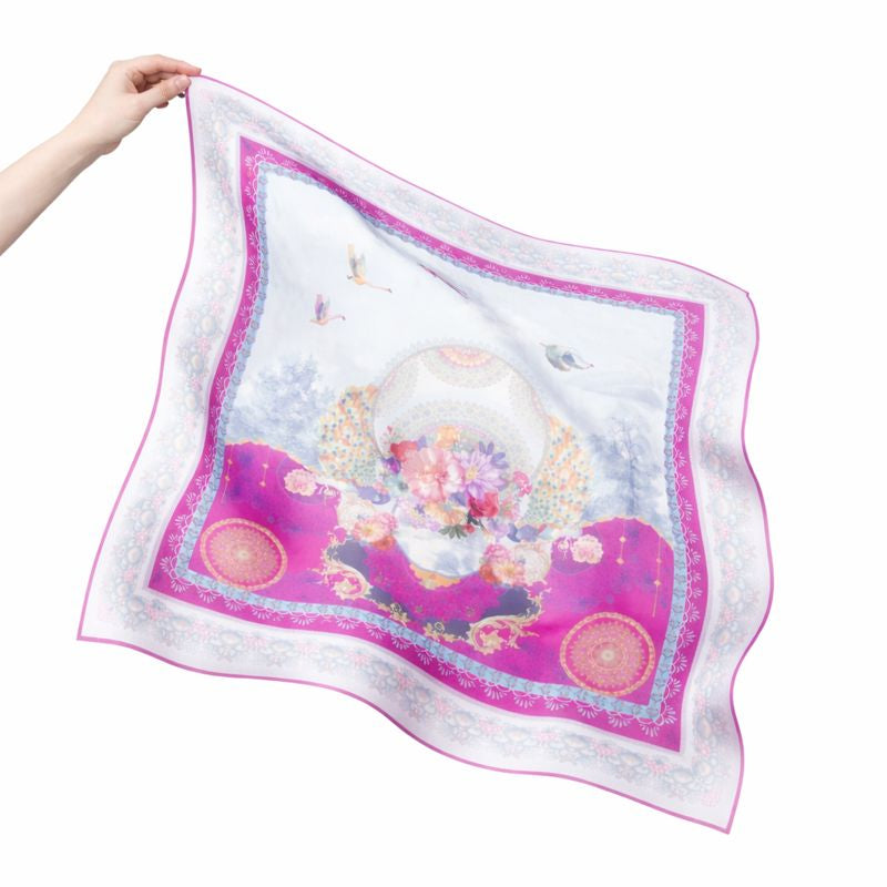 Court Baroque Jardin Céleste Luxury Silk Scarf (90×90 cm)