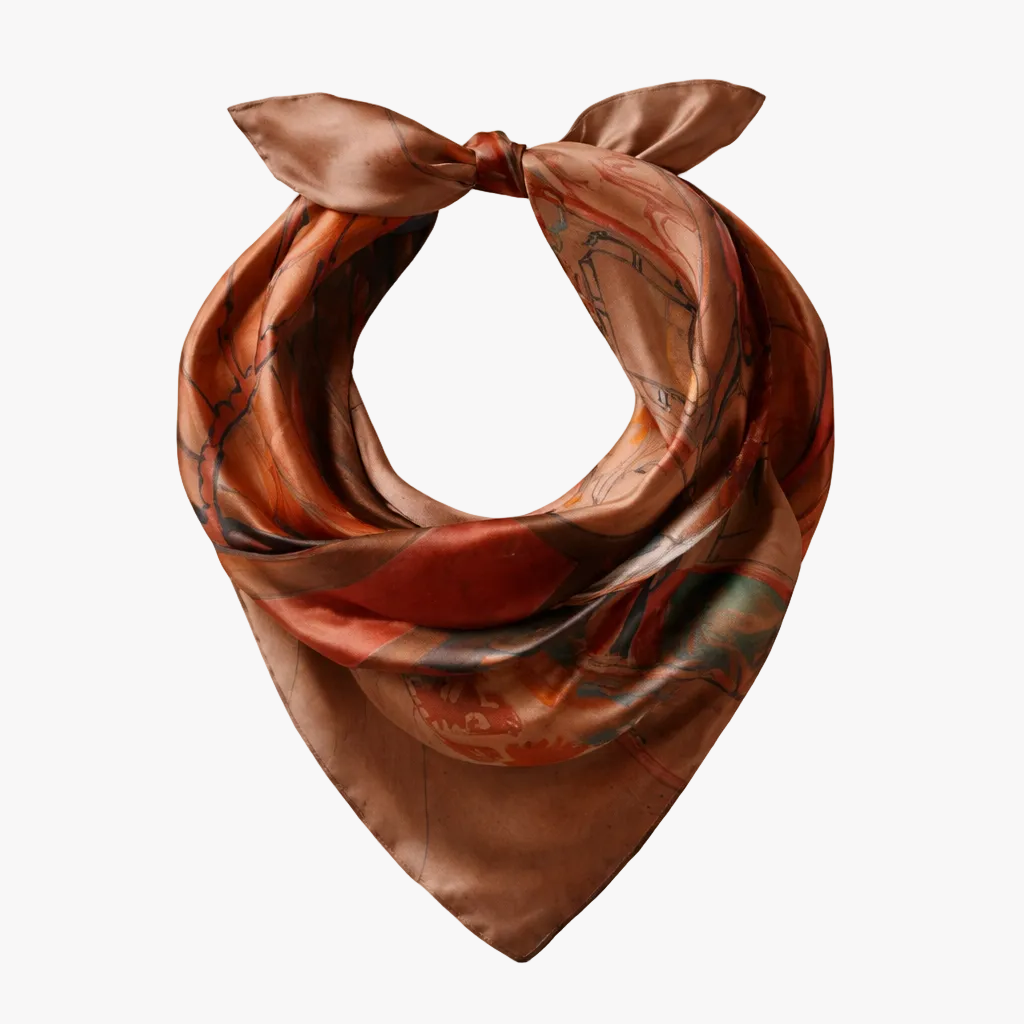 Bandana inspired by an ornate interior in warm hues