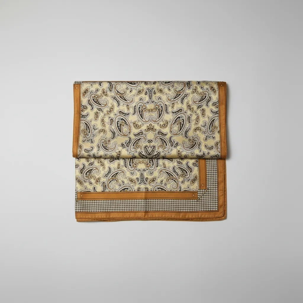 Silk foulard scarf in camel